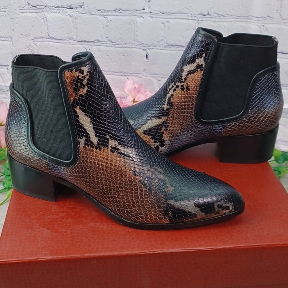 Donald J. Pliner Dyla Painted Snake Bootie NIB